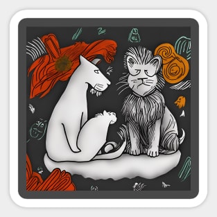 Family of lions Sticker